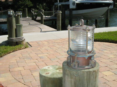 Ship's Anchor Lantern Oil Lamp Copper & Brass 13.5 Fresnel Lens Nautical  Decor